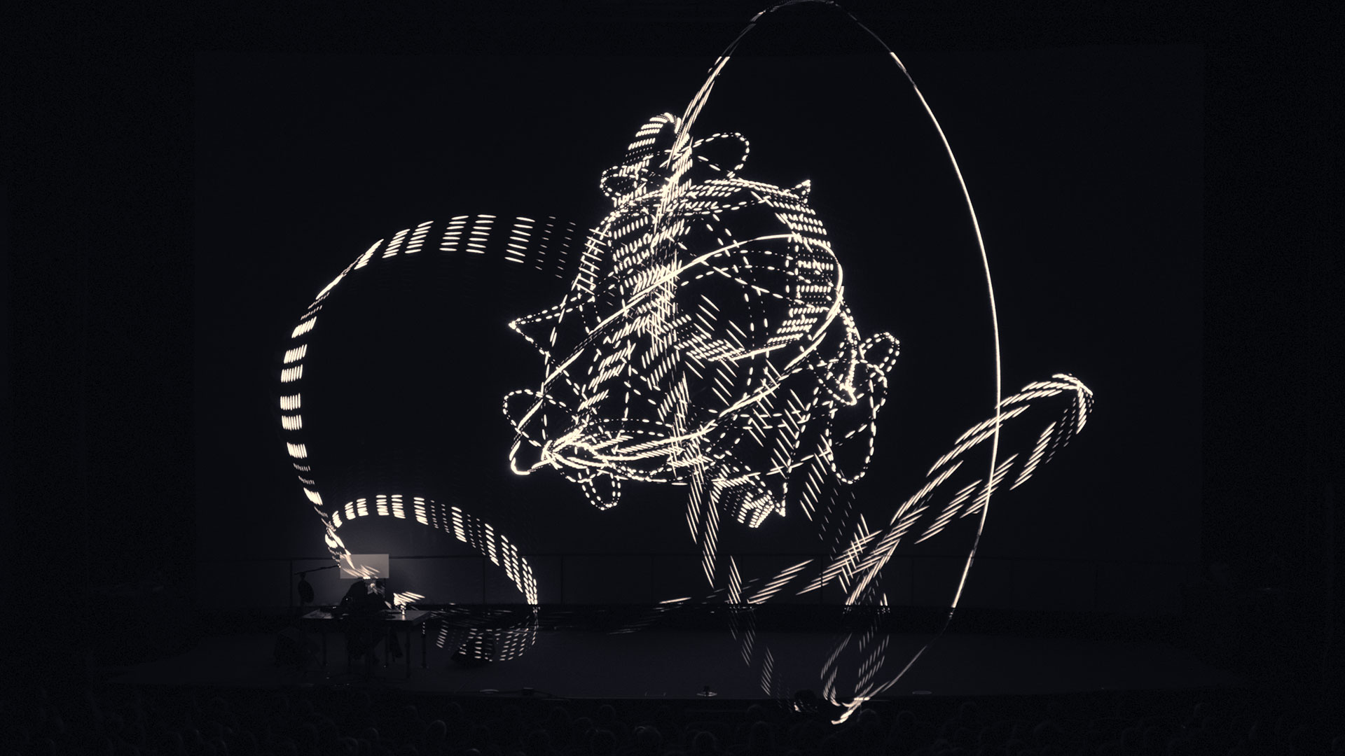 Premiere at Unsound Festival. The only performance with the artist on stage and not in the back of the room.
Photo by Andreas Gockel.